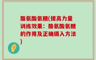 酪氨酸氨糖(提高力量训练效果：酪氨酸氨糖的作用及正确摄入方法)
