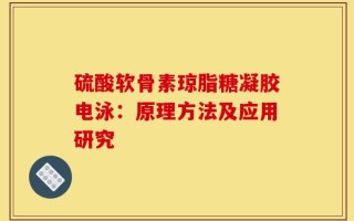 硫酸软骨素琼脂糖凝胶电泳：原理方法及应用研究