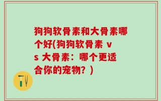 狗狗软骨素和大骨素哪个好(狗狗软骨素 vs 大骨素：哪个更适合你的宠物？)