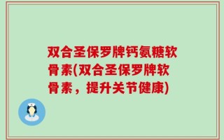 双合圣保罗牌钙氨糖软骨素(双合圣保罗牌软骨素，提升关节健康)
