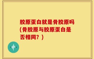 胶原蛋白就是骨胶原吗(骨胶原与胶原蛋白是否相同？)
