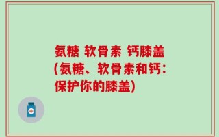 氨糖 软骨素 钙膝盖(氨糖、软骨素和钙：保护你的膝盖)