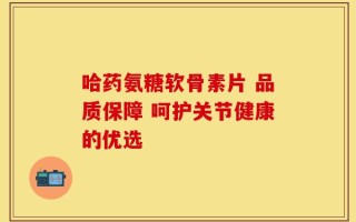 哈药氨糖软骨素片 品质保障 呵护关节健康的优选