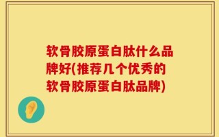软骨胶原蛋白肽什么品牌好(推荐几个优秀的软骨胶原蛋白肽品牌)