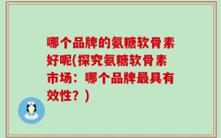 哪个品牌的氨糖软骨素好呢(探究氨糖软骨素市场：哪个品牌最具有效性？)