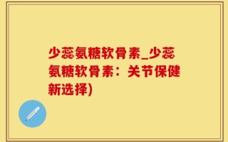 少蕊氨糖软骨素_少蕊氨糖软骨素：关节保健新选择)