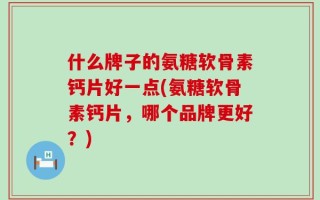 什么牌子的氨糖软骨素钙片好一点(氨糖软骨素钙片，哪个品牌更好？)