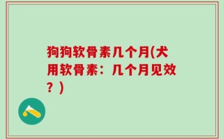 狗狗软骨素几个月(犬用软骨素：几个月见效？)