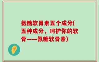 氨糖软骨素五个成分(五种成分，呵护你的软骨——氨糖软骨素)