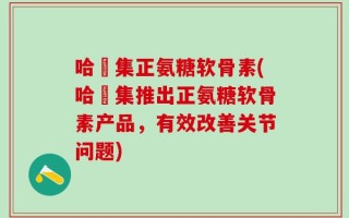 哈醫集正氨糖软骨素(哈醫集推出正氨糖软骨素产品，有效改善关节问题)