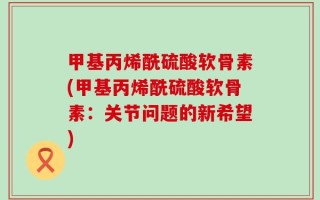 甲基丙烯酰硫酸软骨素(甲基丙烯酰硫酸软骨素：关节问题的新希望)