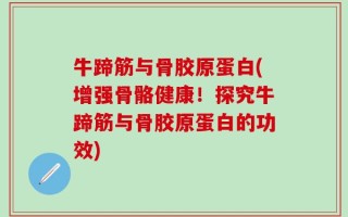牛蹄筋与骨胶原蛋白(增强骨骼健康！探究牛蹄筋与骨胶原蛋白的功效)