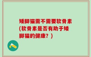 矮脚猫需不需要软骨素(软骨素是否有助于矮脚猫的健康？)