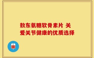 敖东氨糖软骨素片 关爱关节健康的优质选择