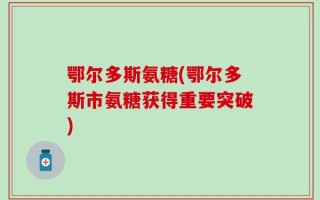 鄂尔多斯氨糖(鄂尔多斯市氨糖获得重要突破)