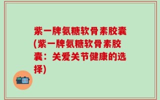 紫一牌氨糖软骨素胶囊(紫一牌氨糖软骨素胶囊：关爱关节健康的选择)