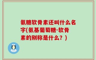 氨糖软骨素还叫什么名字(氨基葡萄糖-软骨素的别称是什么？)