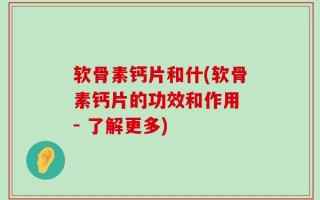 软骨素钙片和什(软骨素钙片的功效和作用 - 了解更多)