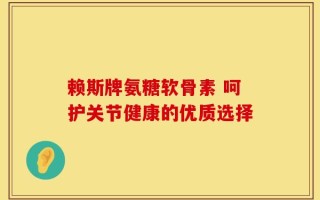 赖斯牌氨糖软骨素 呵护关节健康的优质选择
