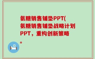 氨糖销售铺垫PPT(氨糖销售铺垫战略计划PPT，重构创新策略。