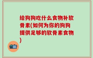 给狗狗吃什么食物补软骨素(如何为你的狗狗提供足够的软骨素食物)