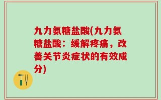 九力氨糖盐酸(九力氨糖盐酸：缓解疼痛，改善关节炎症状的有效成分)