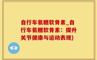 自行车氨糖软骨素_自行车氨糖软骨素：提升关节健康与运动表现)