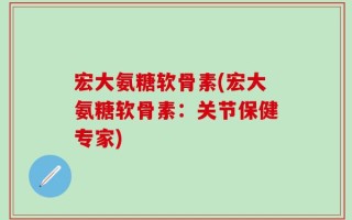 宏大氨糖软骨素(宏大氨糖软骨素：关节保健专家)