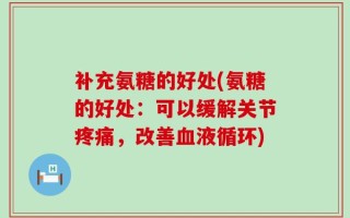 补充氨糖的好处(氨糖的好处：可以缓解关节疼痛，改善血液循环)