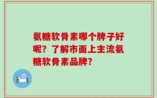 氨糖软骨素哪个牌子好呢？了解市面上主流氨糖软骨素品牌？