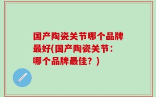 国产陶瓷关节哪个品牌最好(国产陶瓷关节：哪个品牌最佳？)