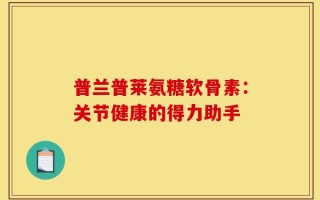 普兰普莱氨糖软骨素：关节健康的得力助手