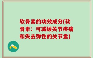 软骨素的功效成分(软骨素：可减缓关节疼痛和失去弹性的关节盘)