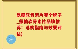 氨糖软骨素片哪个牌子_氨糖软骨素片品牌推荐：选购指南与效果评估)