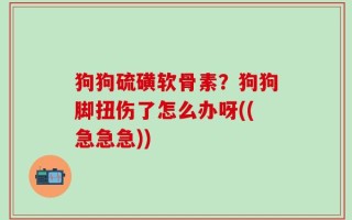 狗狗硫磺软骨素？狗狗脚扭伤了怎么办呀((急急急))