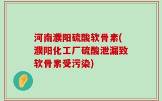 河南濮阳硫酸软骨素(濮阳化工厂硫酸泄漏致软骨素受污染)