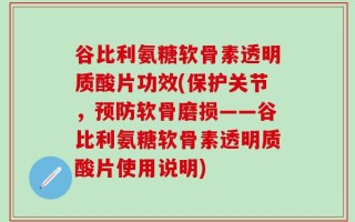 谷比利氨糖软骨素透明质酸片功效(保护关节，预防软骨磨损——谷比利氨糖软骨素透明质酸片使用说明)