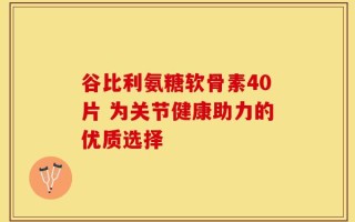 谷比利氨糖软骨素40片 为关节健康助力的优质选择