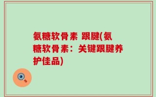 氨糖软骨素 跟腱(氨糖软骨素：关键跟腱养护佳品)