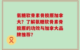 氨糖软骨素骨胶原加拿大？了解氨糖软骨素骨胶原的功效与加拿大品牌推荐？
