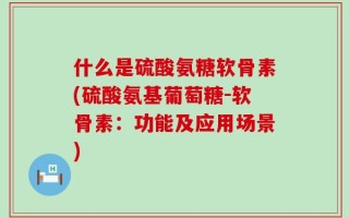 什么是硫酸氨糖软骨素(硫酸氨基葡萄糖-软骨素：功能及应用场景)