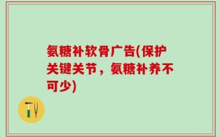 氨糖补软骨广告(保护关键关节，氨糖补养不可少)