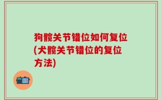狗髋关节错位如何复位(犬髋关节错位的复位方法)