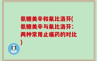 氨糖美辛和氟比洛芬(氨糖美辛与氟比洛芬：两种常用止痛药的对比)