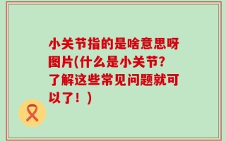 小关节指的是啥意思呀图片(什么是小关节？了解这些常见问题就可以了！)