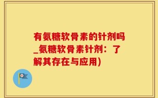 有氨糖软骨素的针剂吗_氨糖软骨素针剂：了解其存在与应用)