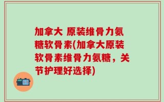 加拿大 原装维骨力氨糖软骨素(加拿大原装软骨素维骨力氨糖，关节护理好选择)