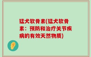 猛犬软骨素(猛犬软骨素：预防和治疗关节疾病的有效天然物质)
