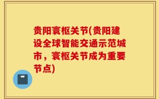 贵阳寰枢关节(贵阳建设全球智能交通示范城市，寰枢关节成为重要节点)