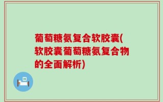 葡萄糖氨复合软胶囊(软胶囊葡萄糖氨复合物的全面解析)